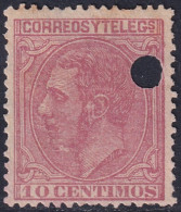 Spain 1879 Sc 244 España Ed 202T Telegraph Punch (taladrado) Cancel - Telegramas