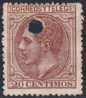 Spain 1879 Sc 245 España Ed 203T Telegraph Punch (taladrado) Cancel - Telegramas