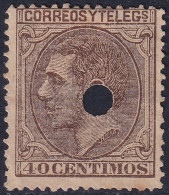 Spain 1879 Sc 247 España Ed 205T Telegraph Punch (taladrado) Cancel - Telegraph