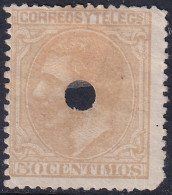 Spain 1879 Sc 248 España Ed 206T Telegraph Punch (taladrado) Cancel - Telegraph