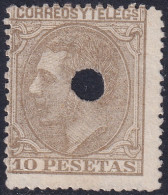 Spain 1879 Sc 251 España Ed 209T Telegraph Punch (taladrado) Cancel - Telegrafi