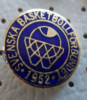 SWEDEN Basketball FEDERATION  1952 Vintage Enamel Pin - Basketbal