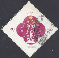 BRASILE 1967 - Yvert 829° - Rose D'oro | - Usados