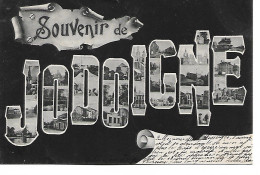 CP  Souvenir De Jodoigne (avec Coins De La Localité Ds Les Lettres). Vers 1905. Ida à Julie Servais Wasseiges - Jodoigne