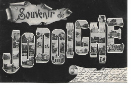 CP  Souvenir De Jodoigne (avec Coins De La Localité Ds Les Lettres). Vers 1905. Ida à Julie Servais Wasseiges - Geldenaken