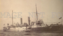 CA1900 UK BATTLESHIP MILITARY VINTAGE ALBUMEN PHOTO IN MONTEVIDEO - Colecciones Y Lotes