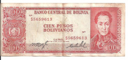 BOLIVIE 100 PESOS L.1962 VF P 163 - Bolivia