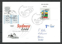 ESTLAND Estonia Estonie 2000 Michel 377 FDC Ersttagsbrief Sydney Olympic Games, Domestic Letter - Summer 2000: Sydney