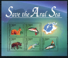 Kazakhstan 1996 MiNr. 118 - 122 (Block 4) Joint Issues Mammals, Fishes  Aral Sea 1 S\sh MNH** 4.00 € - Emissions Communes