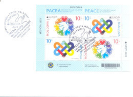 2023. Moldova,  Europa 2023, PEACE - The Highest Value Of Humanity, FDC With Booklet-pane,  Mint/** - Moldavie