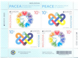 2023. Moldova,  Europa 2023, PEACE - The Highest Value Of Humanity, Booklet-pane, Mint/** - Moldavie