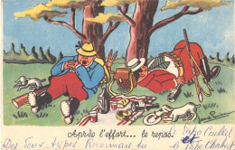 ILLUSTRATEUR - JEAN DE PREISSAC - HUMORISTIQUE, CHASSE - "APRES L'EFFORT...LE REPOS" - Preissac