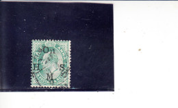 INDIA  1907 -  Yvert   S  52° - Servizio - 1902-11  Edward VII