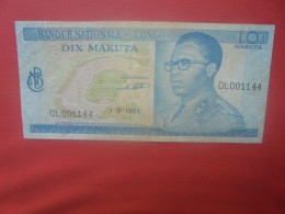 CONGO 10 MAKUTA 1968 Circuler (B.30) - République Démocratique Du Congo & Zaïre