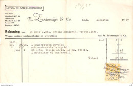 Rekening Fa. Zoetemeijer Brielle 1957 KE3060 - Fiscale Zegels