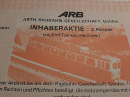 Suisse - ARB - Arth- Rigibahn - Gesellschaft, Goldau - 1 Januar 1984 - - Luchtvaart