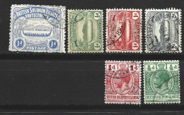 BRITISH Salomon Island 1907/08   (o) - S&G 1-8-9-10-19-22 - British Solomon Islands (...-1978)