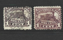 CANADA - New Brunswick  (o)  1860 - S&G 7 Brown-purple   +   S&G 8 Purple - Used Stamps