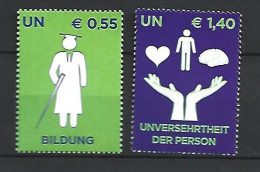 Timbre Nation Unies De Vienne Neuf ** N 553 / 554  Vendu Au Prix De La Poste - Unused Stamps