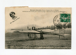 !!! MEETING DE DIJON DE 1910, CACHET SPECIAL DIJON AVIATION SUR CPA AVEC VIGNETTE - Aviazione