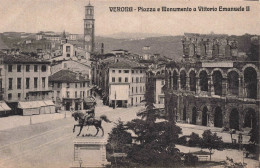 ITALIE - Verona - Piazza E Monumento A Vittorio Emanuele II - Animé - Carte Postale Ancienne - Verona