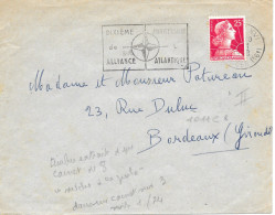 Variété Sur Lettre N° Yvert 1011C B 25f Muller Rouge Type II Carnet De 8 Oblitération Secap =o Paris XVI 12-1 1960 - Cartas & Documentos