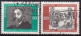 DDR, 1958, 643/44, Used Oo,  Didaktischen Werke Von Comenius „Opera Didactica Omnia“. - Gebraucht