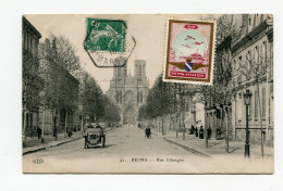 !!! CPA DU MEETING DE REIMS BETHENY DE 1910, CACHET HEXAGONAL SPECIAL ET VIGNETTE - Brieven En Documenten