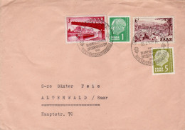 SAAR 1957  LETTER SENT FROM BEXBACH TO ALTENWALD - Briefe U. Dokumente