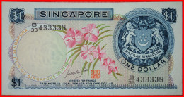 * GREAT BRITAIN: SINGAPORE  1 DOLLAR (1970)! CRISP! FIRST ISSUE! ORCHID! TO BE PUBLISHED! · LOW START · NO RESERVE! - Singapour