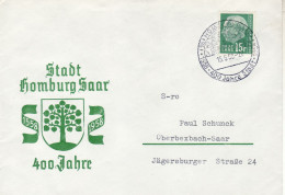 SAAR 1958  LETTER SENT FROM HOMBURG TO OBERBEXBACH - Storia Postale
