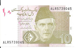 PAKISTAN 10 RUPEES 2016 UNC P 45 K - Pakistan