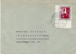 SAAR 1957  LETTER SENT FROM SAARBRUECKEN TO OBERBEXBACH - Briefe U. Dokumente