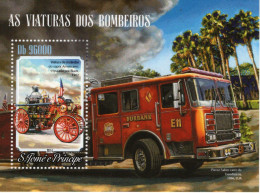 Vehicules De Pompiers - Carros De Bombeiros - Fire Trucks - Camions -  S.Tomé E Principe 2014 - 1v  Sheet Mint/Neuf/MNH - Camions