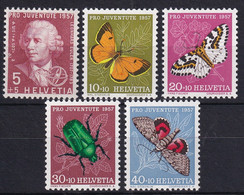 MiNr. 648 - 652 Schweiz 1957, 1. Dez. „Pro Juventute“ Insekten (VIII) - Postfrisch/**/MNH - Neufs