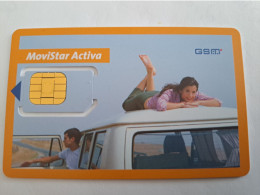 SPAIN/ ESPANA  GSM/ SIM CARD / MOVISTAR/ LADY ON TOP OF CAR/     MINT     **15001** - Basisausgaben