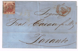 1861 REGNO DI NAPOLI PIEGO VIAGGIATO NAPOLI / TARANTO - Nápoles