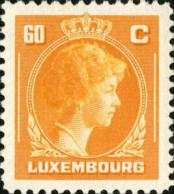 LUXEMBOURG - La Grande-Duchesse Charlotte Face à La Droite (orange) - 1940-1944 Deutsche Besatzung