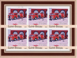 Vehicules De Pompiers - Carros De Bombeiros - Fire Trucks - Camions - Guiné-Bissau 2003  - 6v  Sheet Mint/Neuf/MNH - Trucks