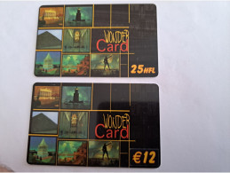 NETHERLANDS  / PREPAID 2X WONDERCARD/ THE 7 WONDERS OF THE WORLD / DIFFERENT    /  USED  CARD    ** 15032** - Ohne Zuordnung