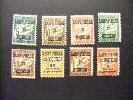 55 SAINT - PIERRE ET MIQUELON 1925 - 27 TIMBRES -TAXE DE FRANCE YVERT TAX 10 / 20 MN /MNH Incompleta - Timbres-taxe