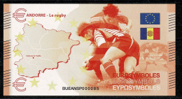 ANDORRA ANDORRE Billet Souvenir € Eurosymboles/Euroland Carte Andorre Thématique Sport : Le Rugby NEUF UNC - Andorra