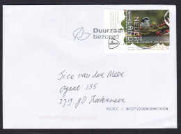 Netherlands: Cover, 2023, 1 Stamp + Tab, Long-tailed Tit Bird, Animal (traces Of Use) - Briefe U. Dokumente