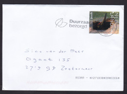 Netherlands: Cover, 2023, 1 Stamp, Black Woodpecker Bird, Animal (traces Of Use) - Briefe U. Dokumente