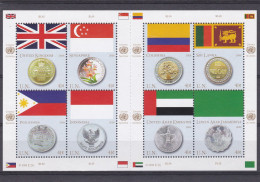 Timbres Nations Unis New York 2008  N° 1061 à 1068 Drapeaux Et Monnaies ** - Unused Stamps