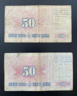 Bosnia, 2X50 Dinara From 1994, Two Series, Pick 43 - Bosnie-Herzegovine