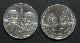 Thailand Coin 20 Baht 2001 King Rama 9 Reached Age King Rama 1 Y376 - Thaïlande