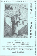 LIVRET FÊTE Du TIMBRE 2004 à BEAUNE (21) - Lettres & Documents