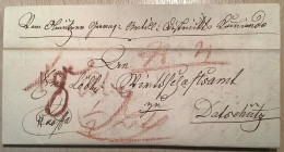 OLMÜTZ 1824 (Olomouc Mähren Czech Republic) MILITARIA EXOFFO Brief>Datschutz (Feldpost Military Cover Österreich - ...-1850 Prefilatelía