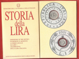 Italia Storia 2001 Della Lira 1946 E 1951 Dittico Argento Commemorative Repubblica Silver Italy Italie Commemorative - Commemorative